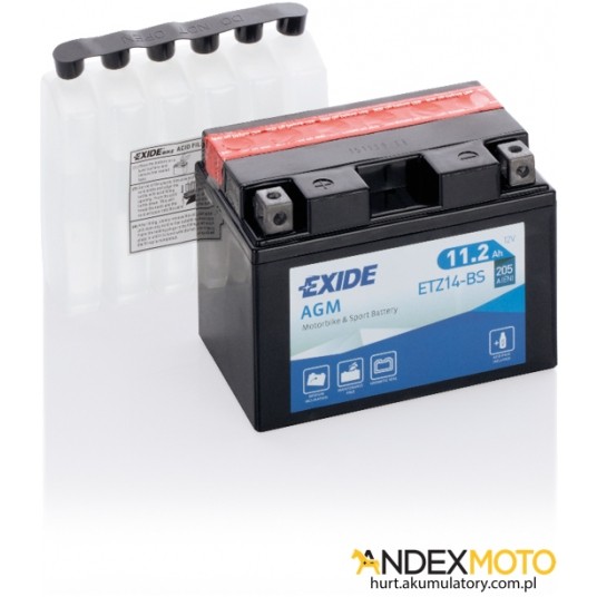 Akumulator 11 Ah EXIDE AGM dry charged ETZ14-BS -zdjęcie numer 1