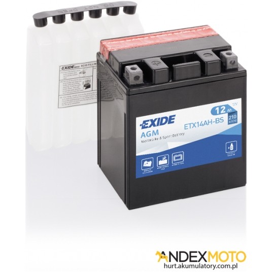 Akumulator 12 Ah EXIDE AGM dry charged ETX14AH-BS -zdjęcie numer 1