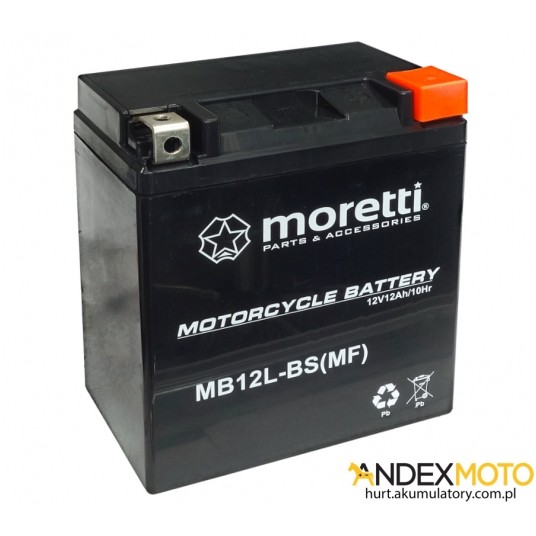 Akumulator 12V 12Ah MB12L-BS GEL MORETTI -zdjęcie numer 1