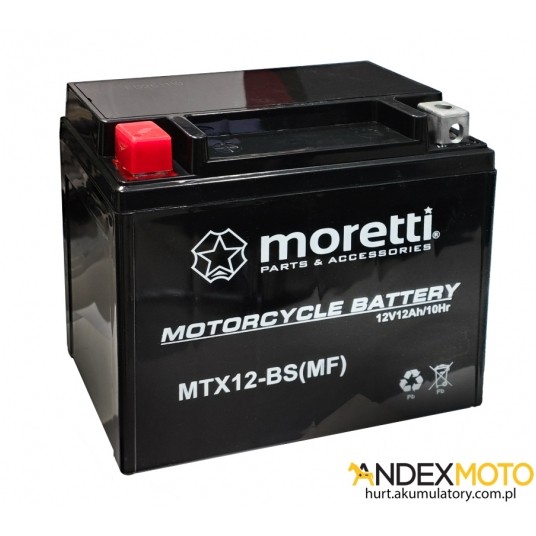 Akumulator 12V 12Ah MTX12-BS GEL MORETTI -zdjęcie numer 1