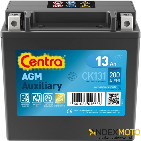 Akumulator 13 Ah CENTRA AUXILIARY CK131 -zdjęcie numer 1