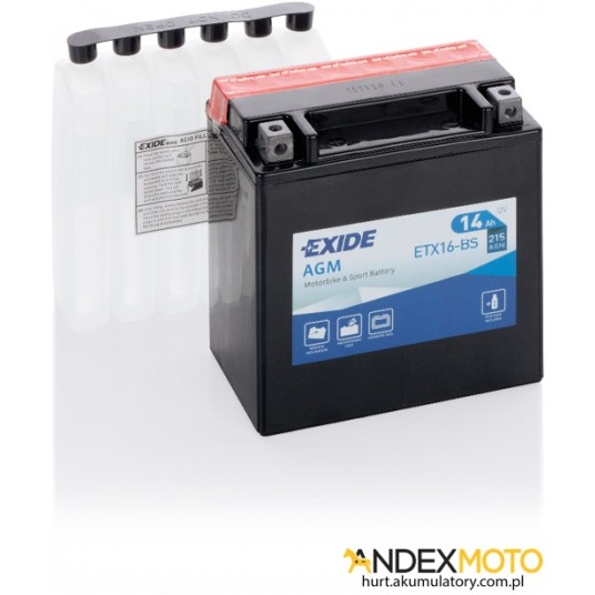 Akumulator 14 Ah EXIDE AGM dry charged ETX16-BS -zdjęcie numer 1