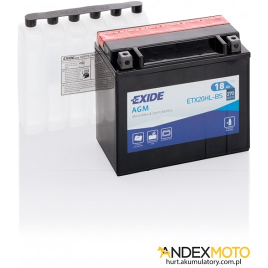 Akumulator 18 Ah EXIDE AGM dry charged ETX20HL-BS -zdjęcie numer 1