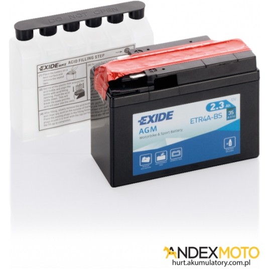 Akumulator 2,3 Ah EXIDE AGM dry charged ETR4A-BS -zdjęcie numer 1