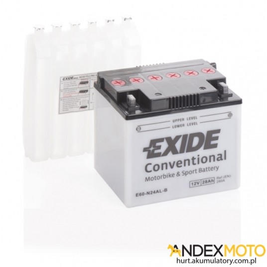 Akumulator 28 Ah EXIDE conventional E60-N24AL-B -zdjęcie numer 1