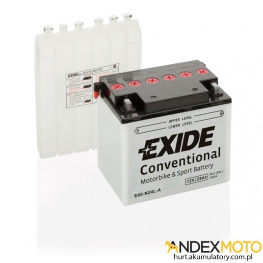 Akumulator 28 Ah EXIDE conventional E60-N24L-A -zdjęcie numer 1