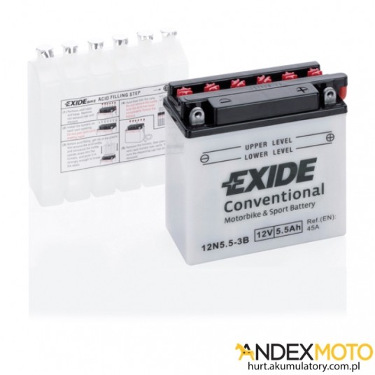 Akumulator 5,5 Ah EXIDE conventional 12N5,5-3B -zdjęcie numer 1