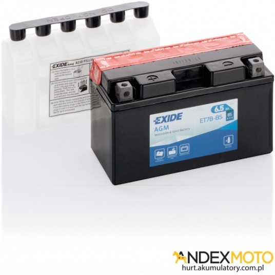 Akumulator 6,5 Ah EXIDE AGM dry charged ET7B-BS -zdjęcie numer 1