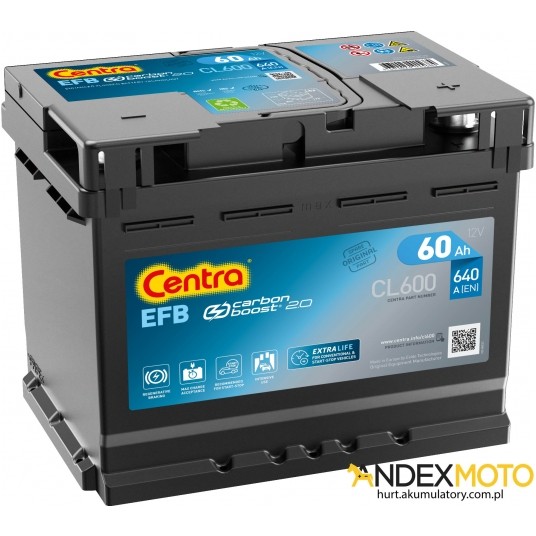 Akumulator 60 Ah CENTRA EFB CL600 -zdjęcie numer 1