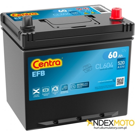 Akumulator 60 Ah CENTRA EFB CL604 -zdjęcie numer 1
