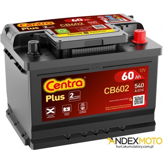 Akumulator 60 Ah CENTRA PLUS CB602 -zdjęcie numer 1