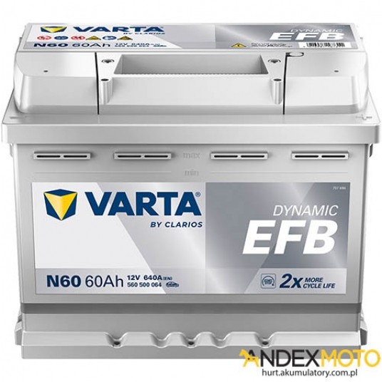 Akumulator 60 Ah VARTA DYNAMIC EFB N60 560500064 -zdjęcie numer 1