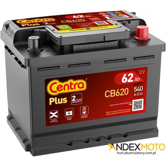 Akumulator 62 Ah CENTRA PLUS CB620 -zdjęcie numer 1