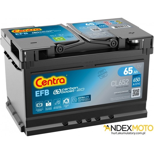 Akumulator 65 Ah CENTRA EFB CL652 -zdjęcie numer 1
