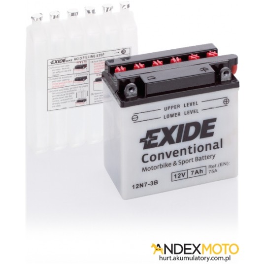 Akumulator 7 Ah EXIDE conventional 12N7-3B -zdjęcie numer 1