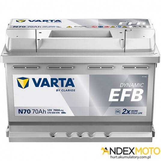 Akumulator 70 Ah VARTA DYNAMIC EFB N70 570500076 -zdjęcie numer 1