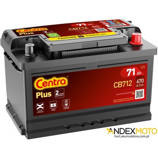 Akumulator 71 Ah CENTRA PLUS CB712 -zdjęcie numer 1