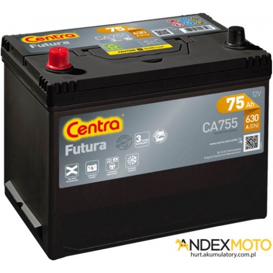 Akumulator 75 Ah CENTRA FUTURA CA755 -zdjęcie numer 1