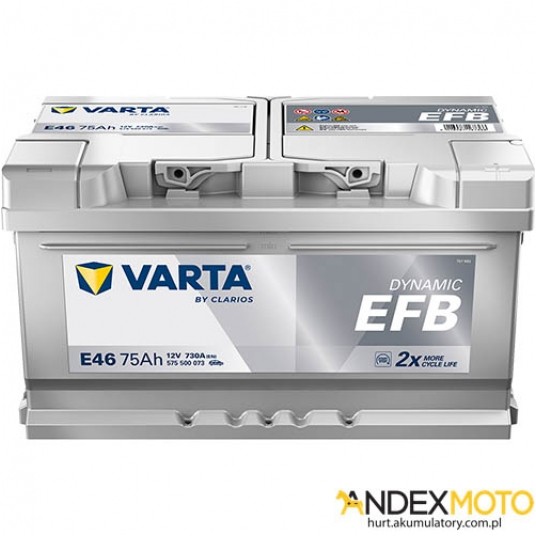 Akumulator 75 Ah VARTA DYNAMIC EFB E46 575500073 -zdjęcie numer 1