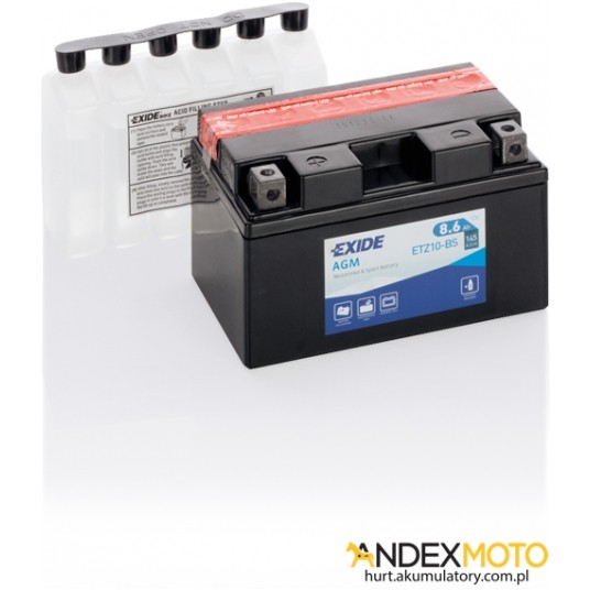 Akumulator 8,6 Ah EXIDE AGM dry charged ETZ10-BS -zdjęcie numer 1