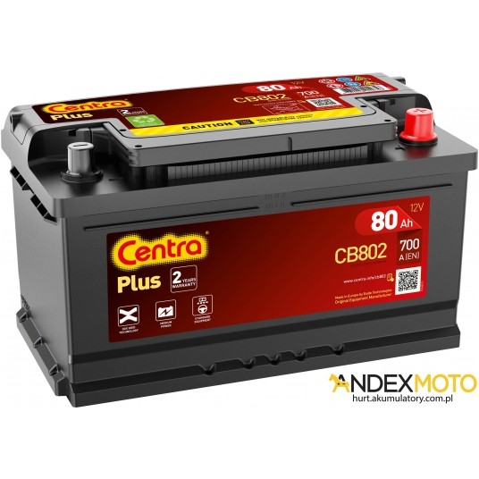 Akumulator 80 Ah CENTRA PLUS CB802 -zdjęcie numer 1