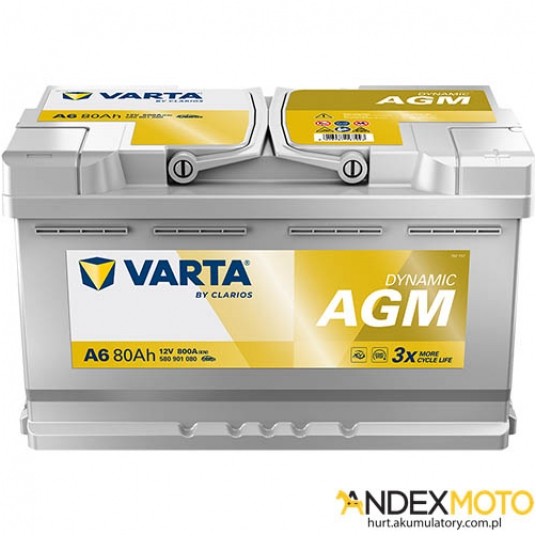 Akumulator 80 Ah VARTA DYNAMIC AGM A6 580901080 -zdjęcie numer 1