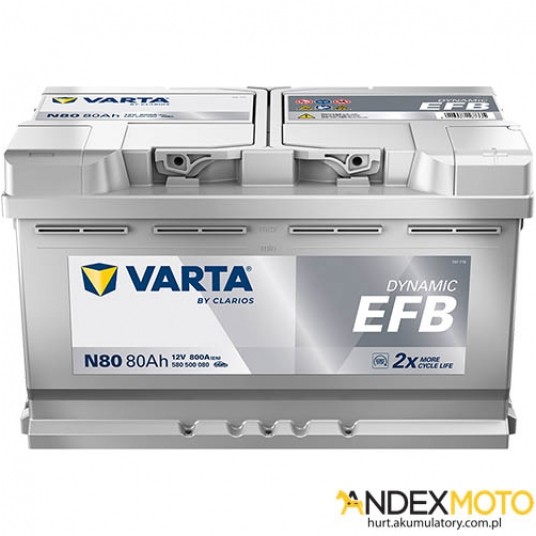 Akumulator 80 Ah VARTA DYNAMIC EFB N80 580500080 -zdjęcie numer 1