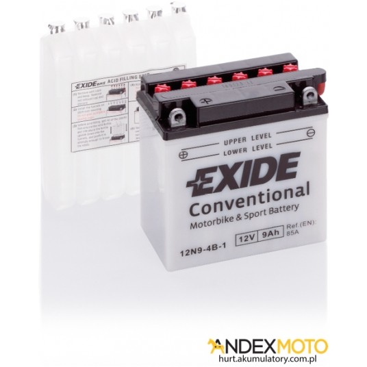 Akumulator 9 Ah EXIDE conventional 12N9-4B-1 -zdjęcie numer 1