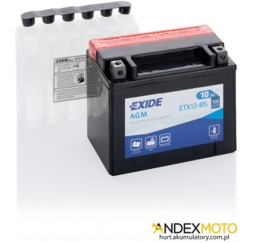 Akumulator 10 Ah EXIDE AGM dry charged ETX12-BS