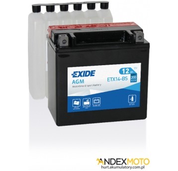 Akumulator 12 Ah EXIDE AGM dry charged ETX14-BS