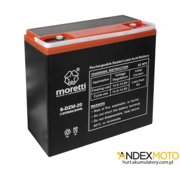 Akumulator 12V 20Ah 6-DZM-20 GEL MORETTI