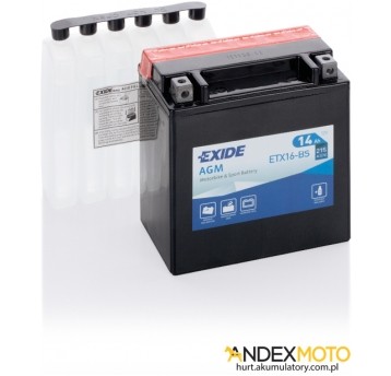 Akumulator 14 Ah EXIDE AGM dry charged ETX16-BS