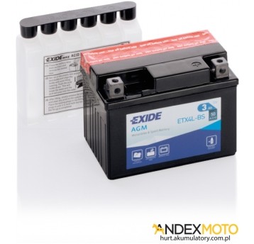 Akumulator 3 Ah EXIDE AGM dry charged ETX4L-BS