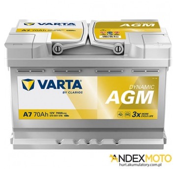 Akumulator 70 Ah VARTA DYNAMIC AGM A7 570901076