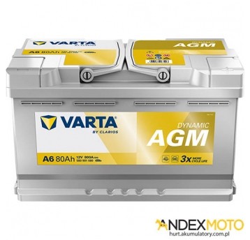 Akumulator 80 Ah VARTA DYNAMIC AGM A6 580901080