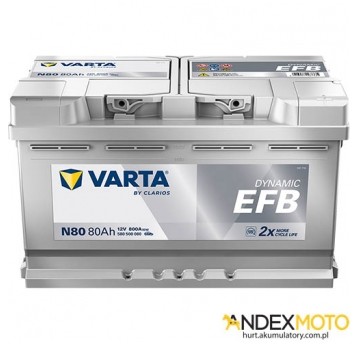 Akumulator 80 Ah VARTA DYNAMIC EFB N80 580500080